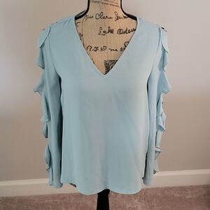1. STATE Cold Shoulder Mint Leaf top